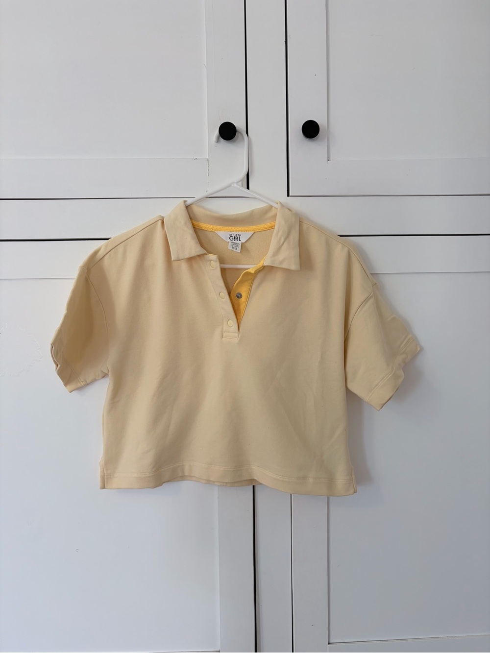 Athleta Girl Yellow Retrochill Crop Polo Top Size L/12